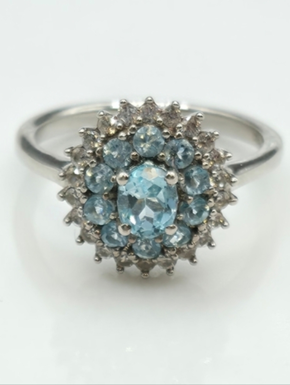 Sparkling Paraiba Apatite And Zircon Ring